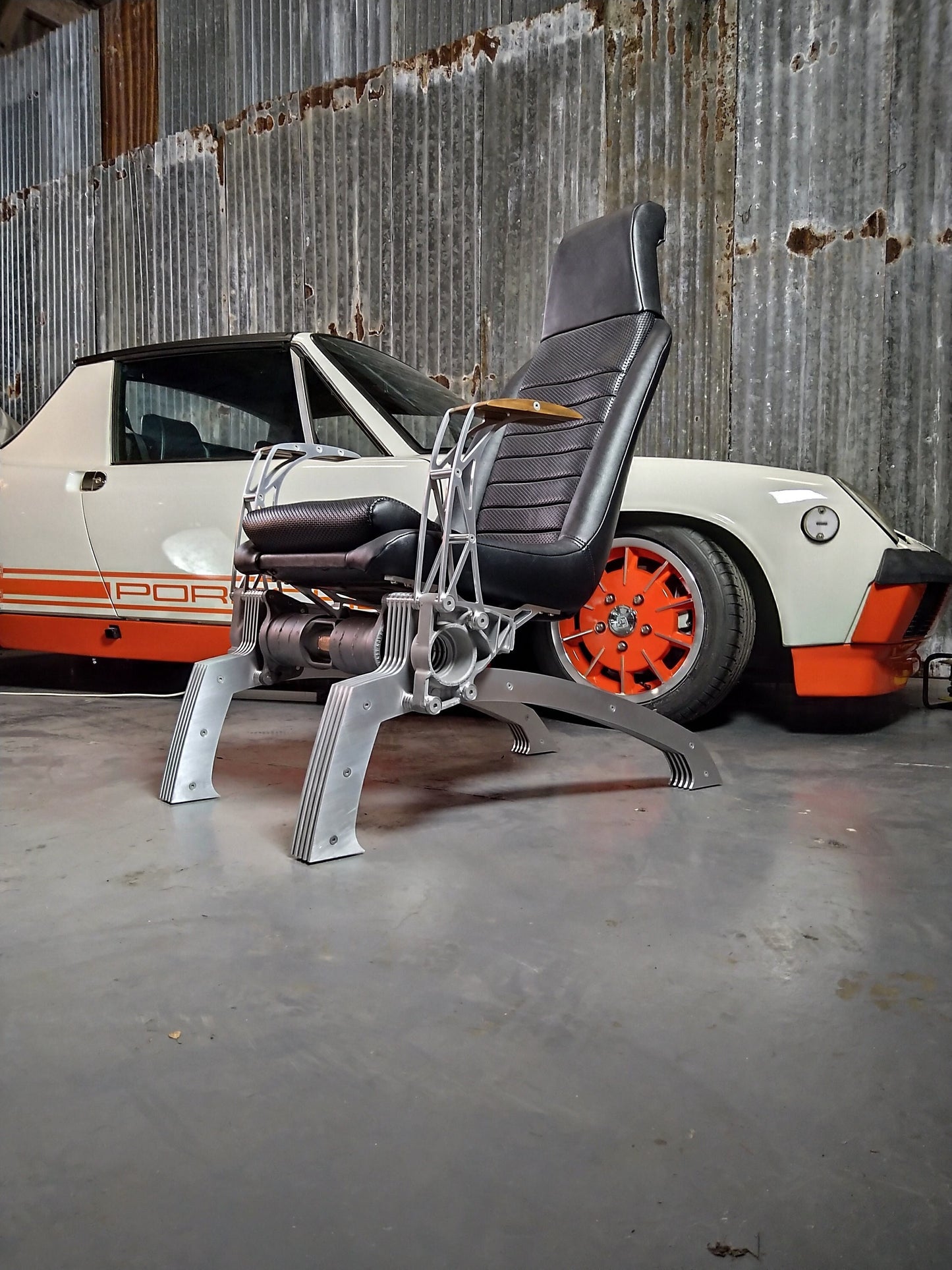 Two Bespoke Porsche 914 Arm Office Lounge Man cave Chairs