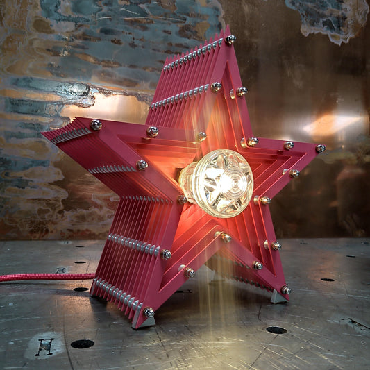 Mini Fairground Star Light Table Desk Wall Office Lamp Magenta