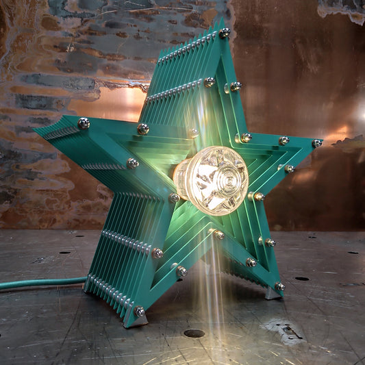 Mini Fairground Star Light Table Desk Wall Office Lamp Mint Green