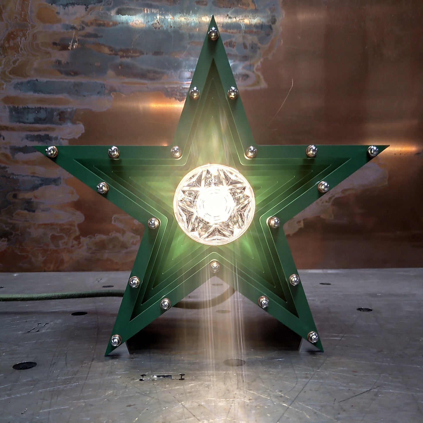 Mini Fairground Star Light Table Desk Wall Office Lamp Green Verde