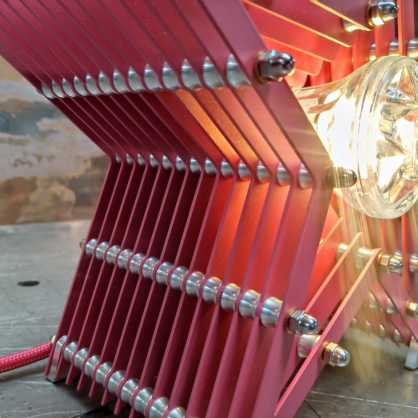 Mini Fairground Star Light Table Desk Wall Office Lamp Magenta