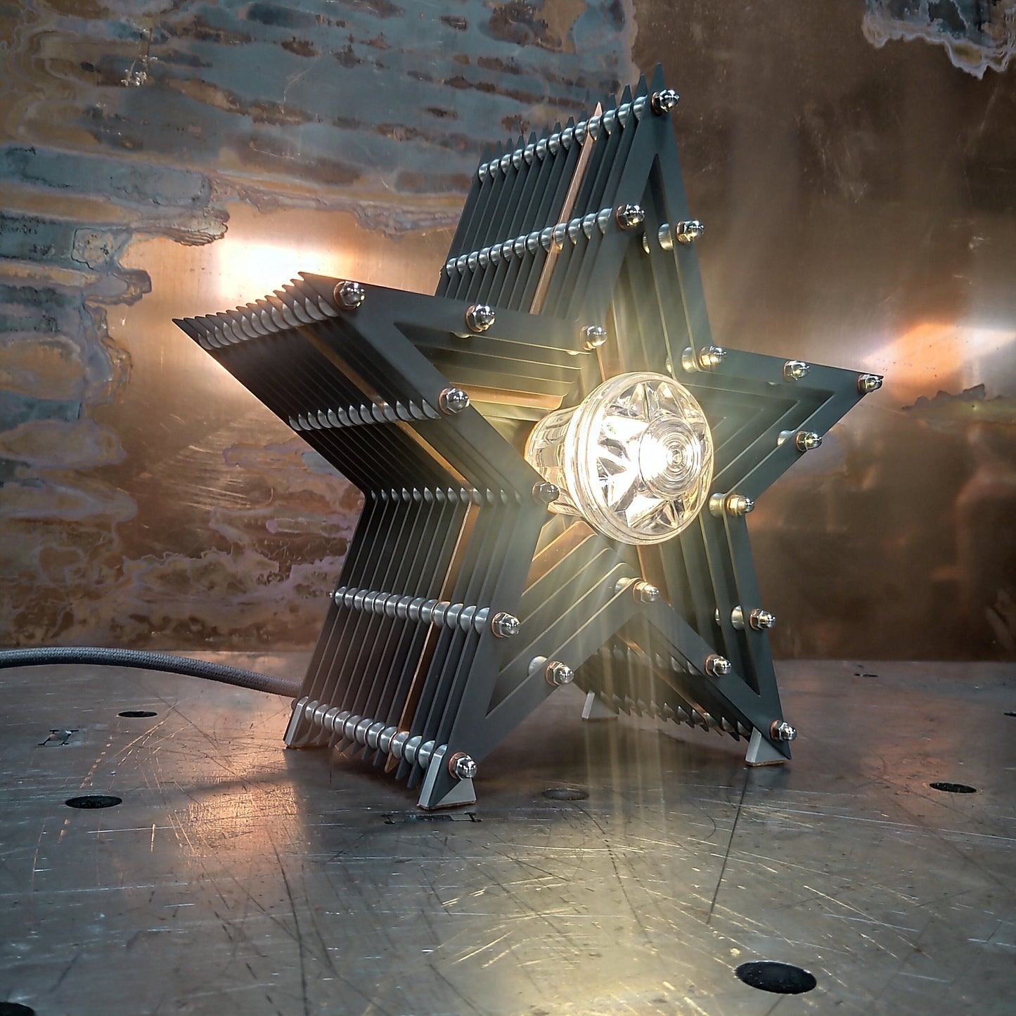 Mini Fairground Star Light Table Desk Wall Office Grey